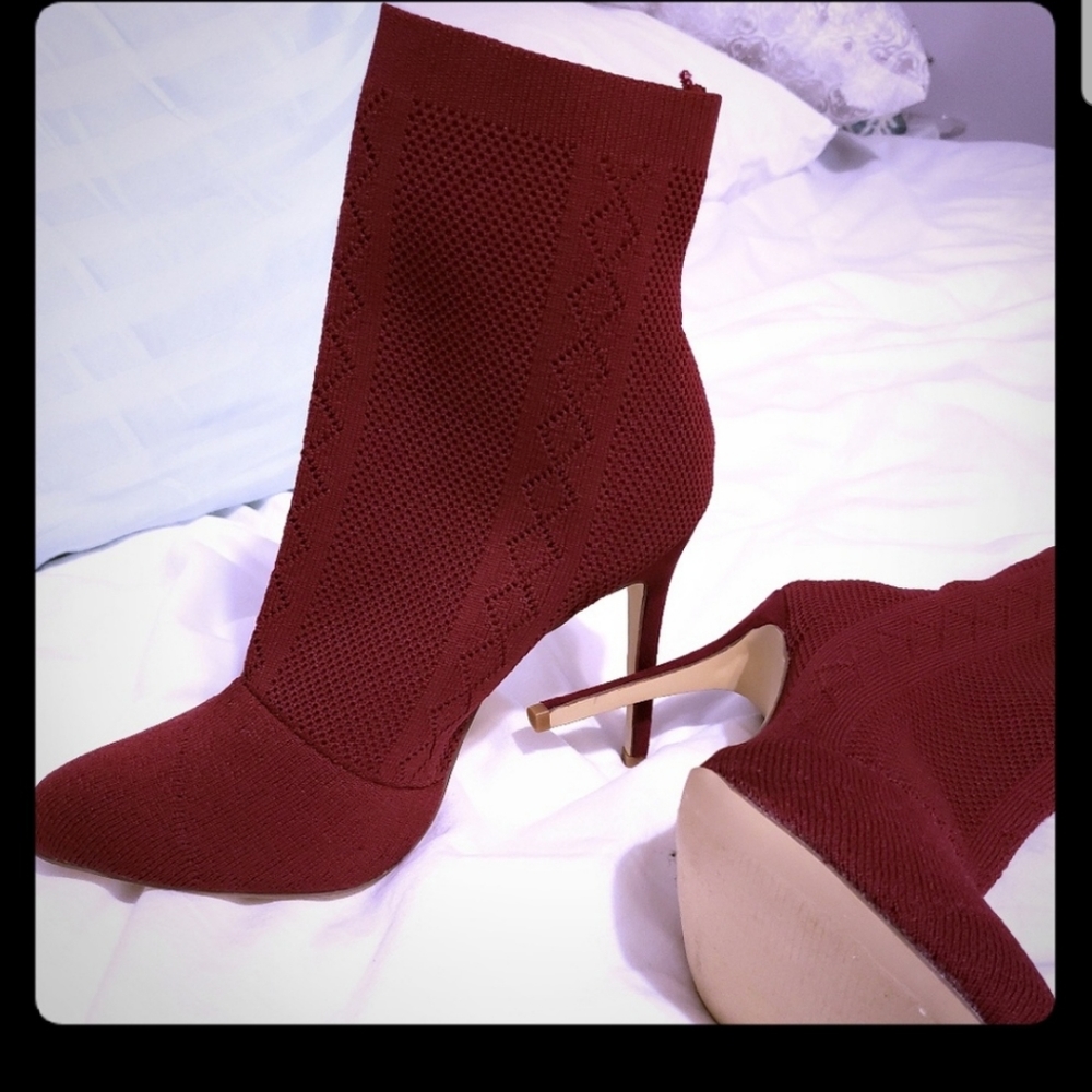 Burgundy boots